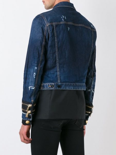 dsquared2 mixed material denim jacket