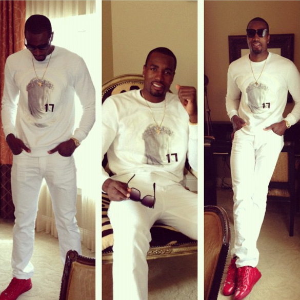 Serge Ibaka Styles In A Givenchy Virgin Mary Sweatshirt & Balenciaga ...