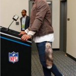 NFL Fashion: Cam Newton Styles In Balmain Regular-Fit Washed Stretch Denim Biker Jeans & Christian Louboutin Louis High Top Sneakers-Colorless