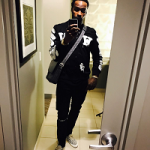 NBA Player Shabazz Muhammad Styles In An Off-White Spray Paint Bomber Jacket