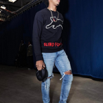 NBA Fashion: Cameron Payne Styles In A Gucci ‘Blind For Love’ Panther Sweatshirt & Leather High-Top Panther Sneakers