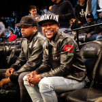 Floyd Mayweather Sat Courtside In A $6,690 Gucci Painted Leather Jacket
