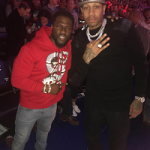 Kevin Hart Spotted In A Gucci Men’s Snake Graphic Cotton French Terry Hoodie At 76ers Game