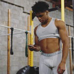 Deven Hubbard Spotted Working Out In A Nike Pro Combat Hypercool Elite Compression V-Neck Tank & Pair Of Nike Pro Warm Training Tights