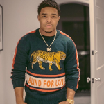 Justin Combs Poses In A Gucci ‘Blind For Love’ Tiger Sweater