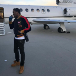 Meek Mill Spotted Boarding A Private Jet In A Gucci Multicolor Velvet Bomber Jacket