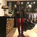 Dave East Rocked A Gucci GG Jacquard Quilted Nylon Jacket & New Ace Floral Jacquard Low Top Sneakers