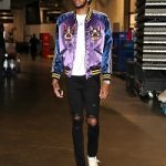 NBA Style: Brandon Ingram Outfitted In A Gucci Men’s Bomber With Bosco And Orso & Amiri Trasher Jeans