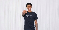 NBA Player Ja Morant Wears Rhude Drawstring Logo Shell Shorts And Air  Jordan XII Bordeaux / Sail — Metallic Silver - Donovan Moore Fashion Book