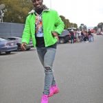 Deebo Samuel Wears A Givenchy Green Short Padded Coach Jacket And Balenciaga Pink Triple S Sneakers
