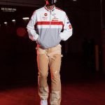 NBA Fashion: Joshua Christopher Wears A Luna Rossa x Prada Racing Jacket And Gallery Dept Carpenter LA Flare Denim Jeans