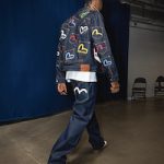 Shai Gilgeous-Alexander Wears A Palace x Evisu Multi Pocket Jacket, Evisu Seagull Pocket Jeans And Nike Dunk Low SB ‘What The Dunk’ Sneakers