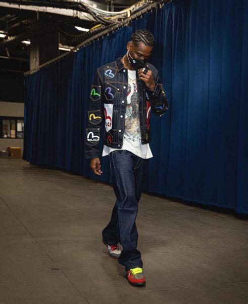 Shai Gilgeous-Alexander And Offset Styled In A Pair Of Louis Vuitton Logo  Monogram Baggy Denim Pants - Donovan Moore Fashion Book