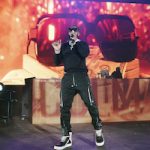 Rapper Gucci Mane Performs In A Paul Smith Zebra Zip Black Sweatshirt, Rick Owens Bauhaus Cargo Pants And Geobasket High Sneakers