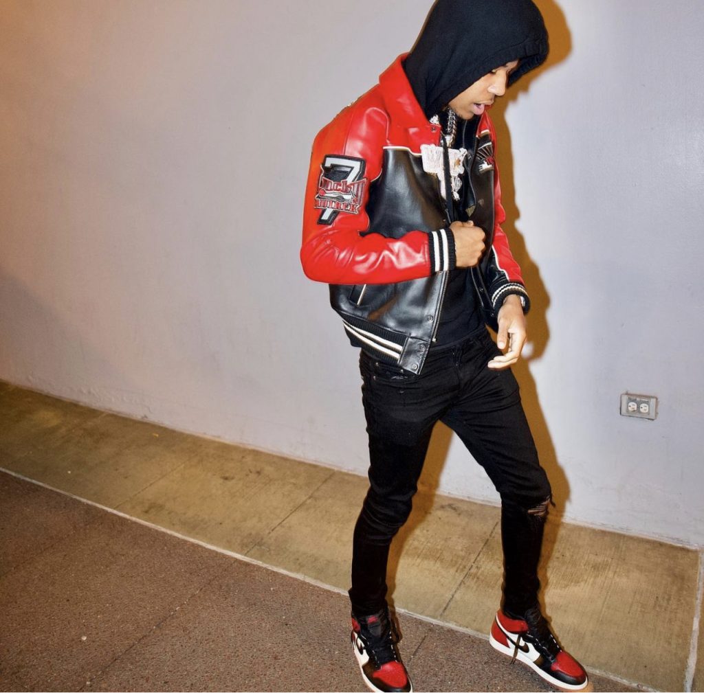 Rapper Nardo Wick Dressed In An Avirex Tuskegee Leather Bomber Jacket ...