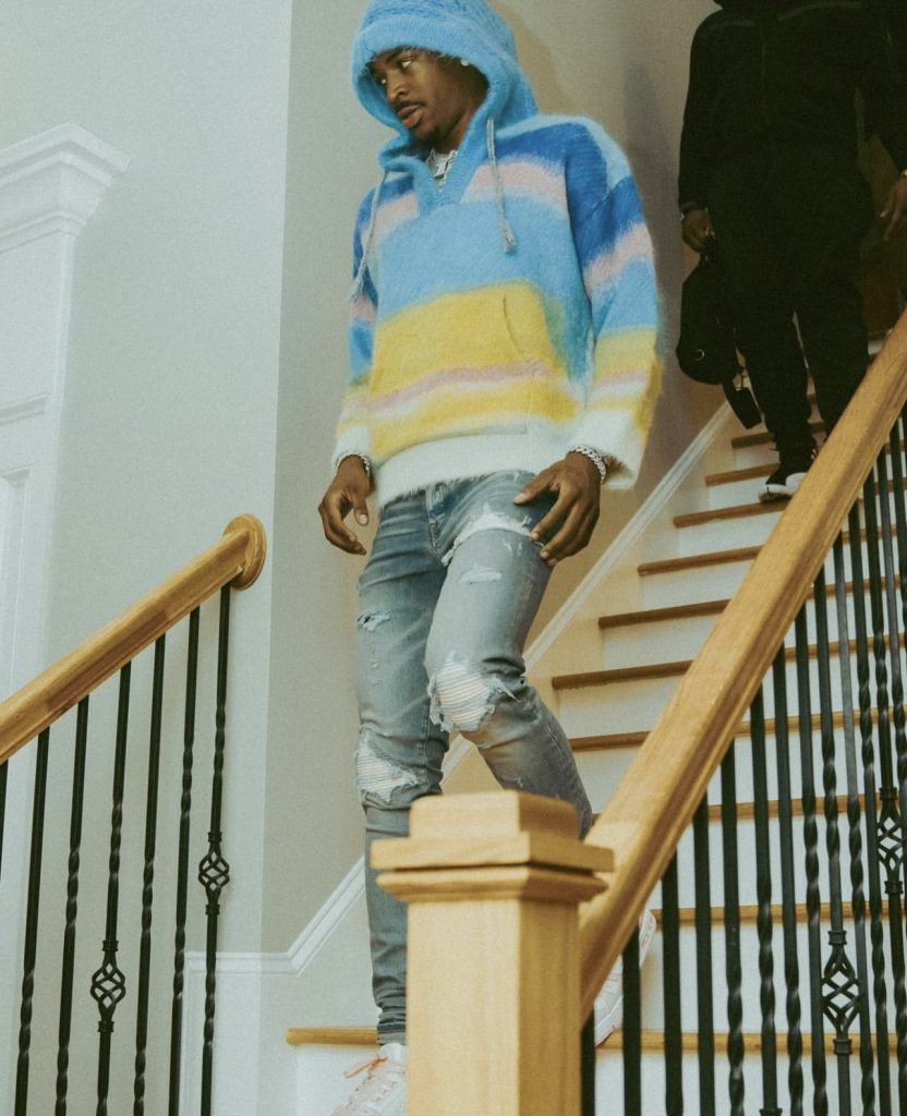 Ja Morant: Celine Brushed Jacquard-Knit Hoodie With LV Pink Trainer  Sneakers in 2023