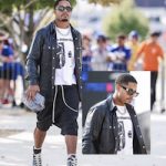 New York Giants Football Player: Sterling Shepard Draped In Rick Owens And Enfants Riches Déprimés