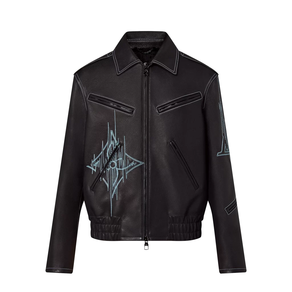 Meek Mill: Louis Vuitton Leather Blouson Jacket and 1854 Graphic Knit T- Shirt in 2023