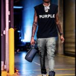 NBA Player Bones Hyland Spotted In Purple Brand, Serenede And Rick Owens