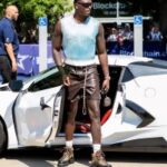 NFL Player Jayron Kearse Wears An Eckhaus Latta Boxy Cropped Ribbed-Knit Vest And Dsquared2 Leather Canadian Ankle Boots